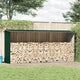 Vidaxl Hangar de bois de chauffage 330x84x152 cm en acier galvanisé vert