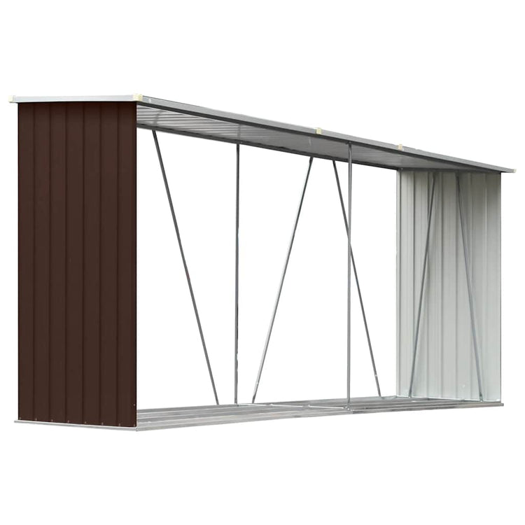 Vidaxl Sang de bois de chauffage 330x84x152 cm Brun en acier galvanisé