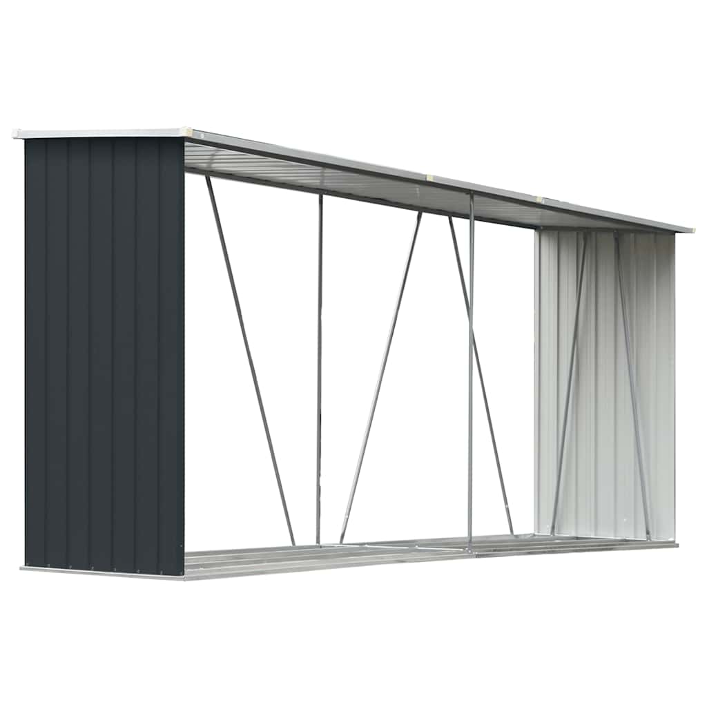 Vidaxl Sang de bois de chauffage 330x84x152 cm anthracite en acier galvanisé