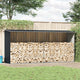 Vidaxl Sang de bois de chauffage 330x84x152 cm anthracite en acier galvanisé
