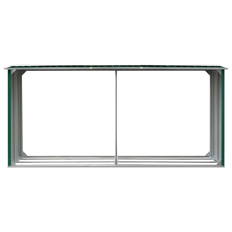 Vidaxl hangar de bois 330x92x153 cm en acier galvanisé vert