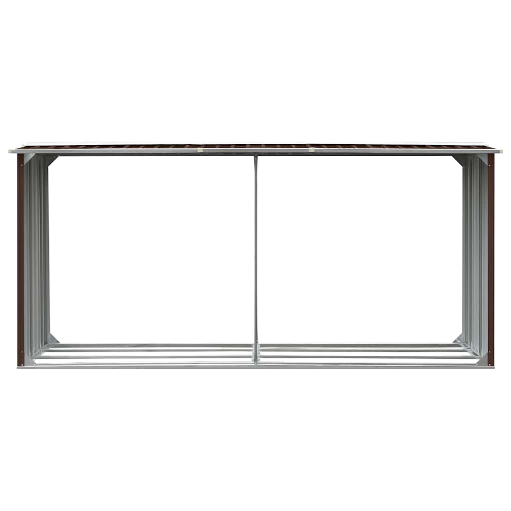 Vidaxl Sang de bois de chauffage 330x92x153 cm Brun en acier galvanisé