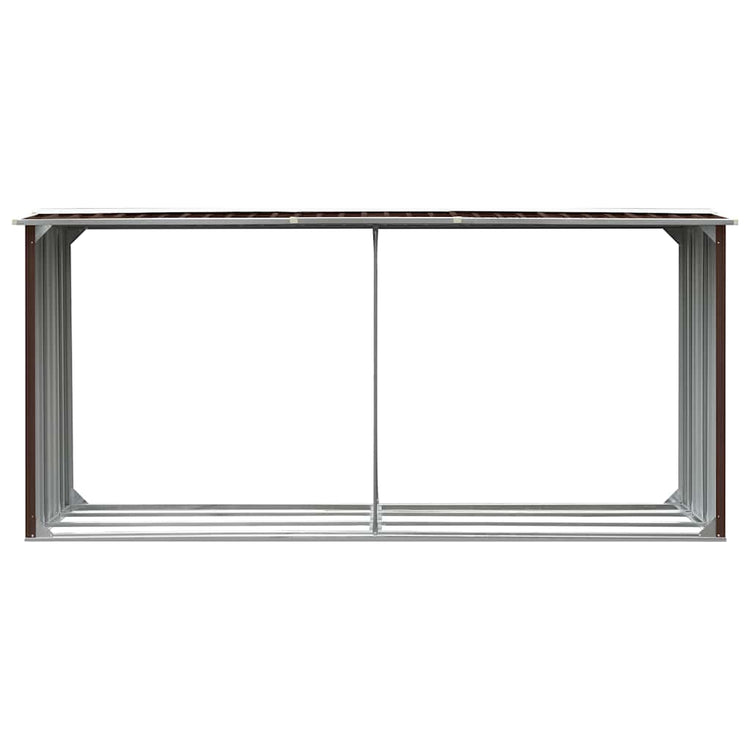 Vidaxl Sang de bois de chauffage 330x92x153 cm Brun en acier galvanisé