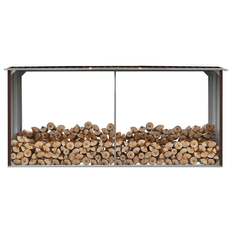 Vidaxl Sang de bois de chauffage 330x92x153 cm Brun en acier galvanisé