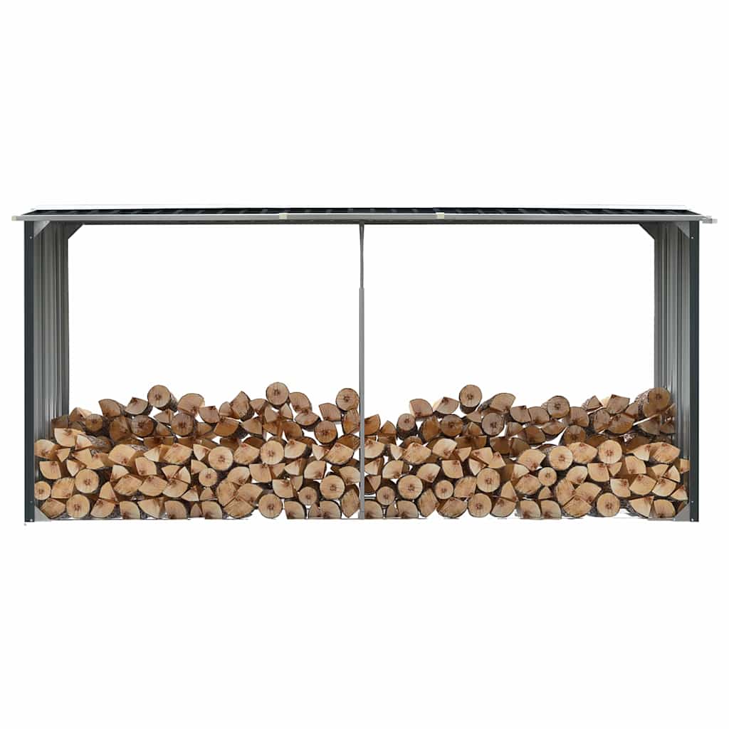 Vidaxl Firewood Shed 330x92x153 cm Anthracite en acier galvanisé