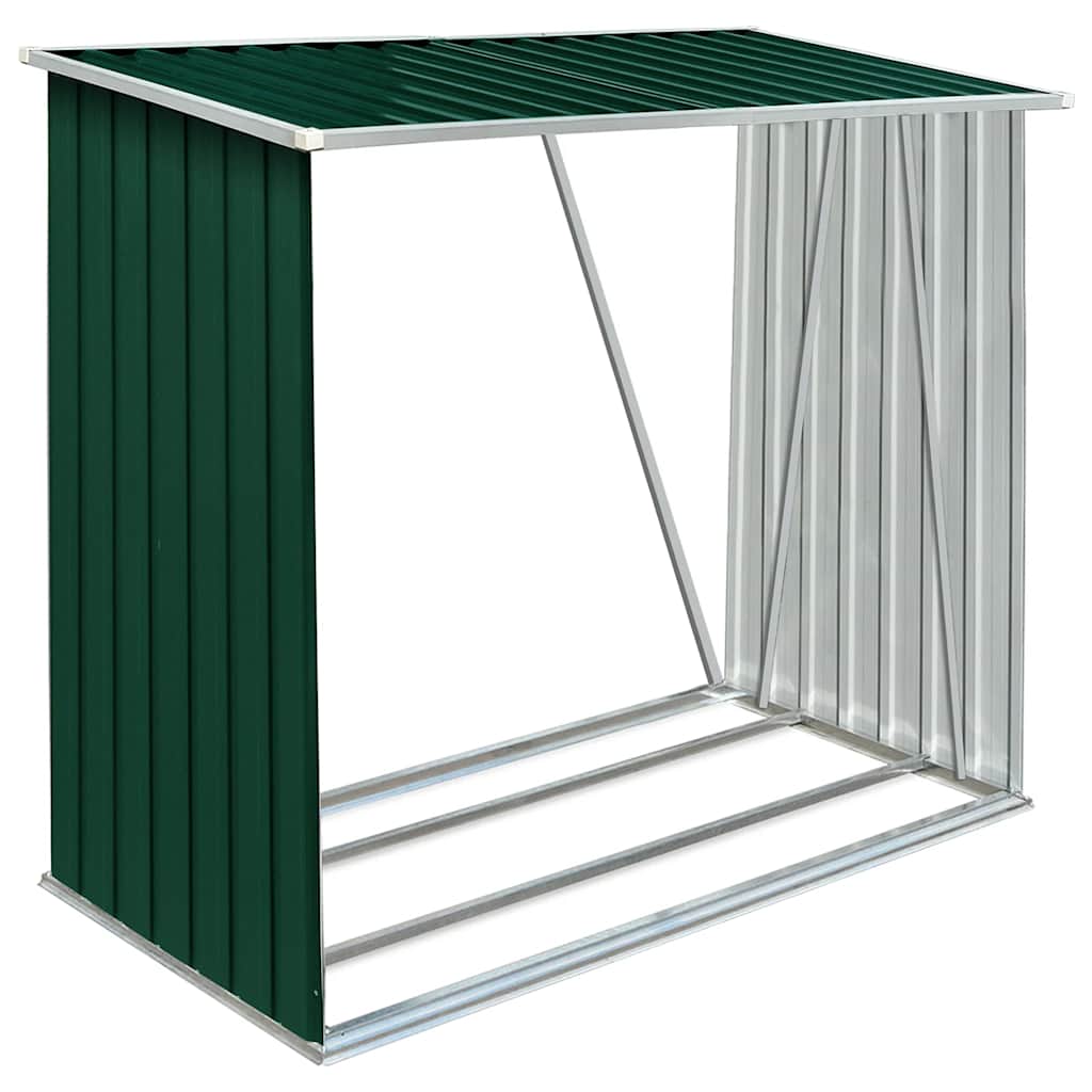 Vidaxl Hangar de bois 163x83x154 cm en acier galvanisé vert