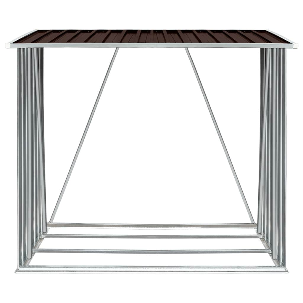 Vidaxl Hangar de bois de chauffage 163x83x154 cm brun en acier galvanisé