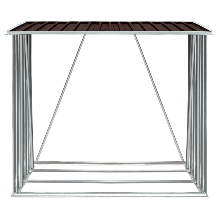 Vidaxl Hangar de bois de chauffage 163x83x154 cm brun en acier galvanisé