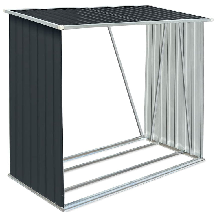 Vidaxl Hangar de bois de chauffage 163x83x154 cm anthracite en acier galvanisé