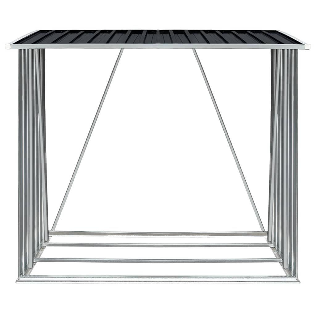 Vidaxl Hangar de bois de chauffage 163x83x154 cm anthracite en acier galvanisé
