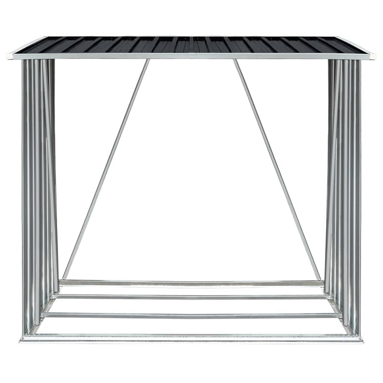 Vidaxl Hangar de bois de chauffage 163x83x154 cm anthracite en acier galvanisé