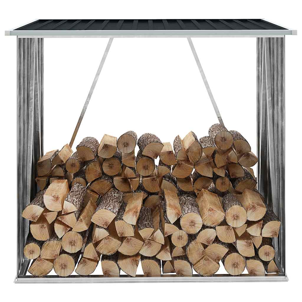 Vidaxl Hangar de bois de chauffage 163x83x154 cm anthracite en acier galvanisé