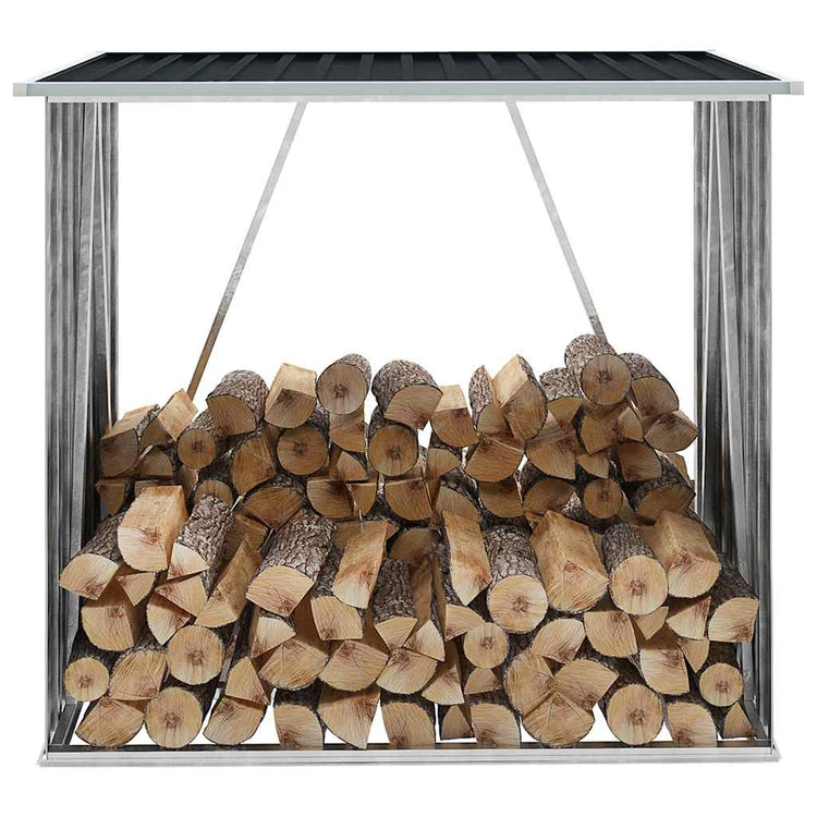 Vidaxl Hangar de bois de chauffage 163x83x154 cm anthracite en acier galvanisé