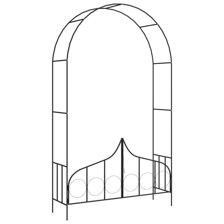 Arc de jardin vidaxl avec clôture 138x40x238 cm de fer noir
