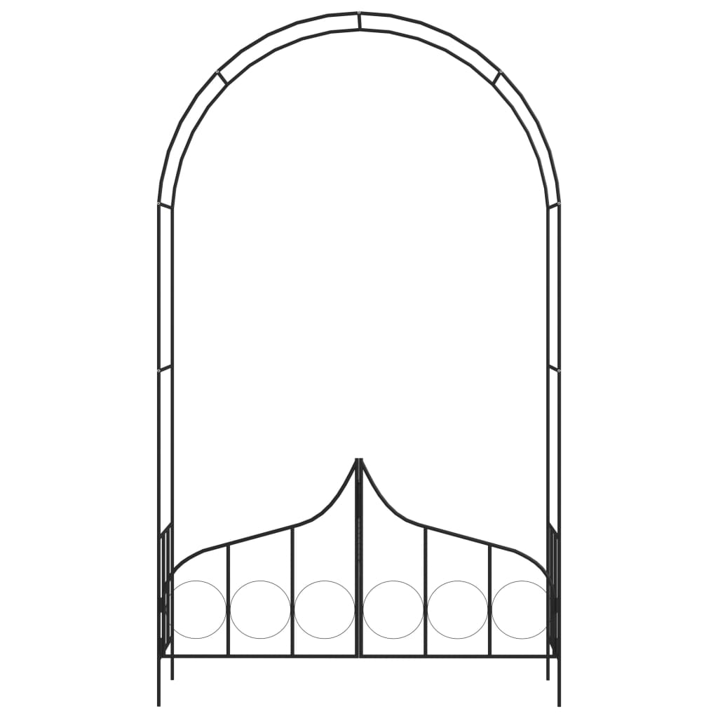 Arc de jardin vidaxl avec clôture 138x40x238 cm de fer noir