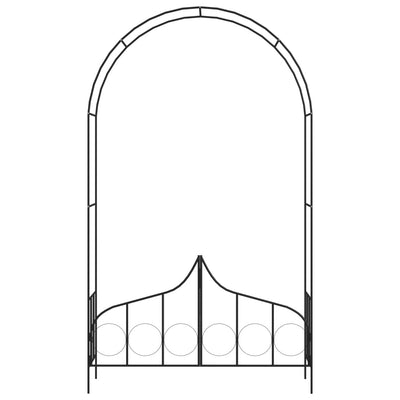 Arc de jardin vidaxl avec clôture 138x40x238 cm de fer noir