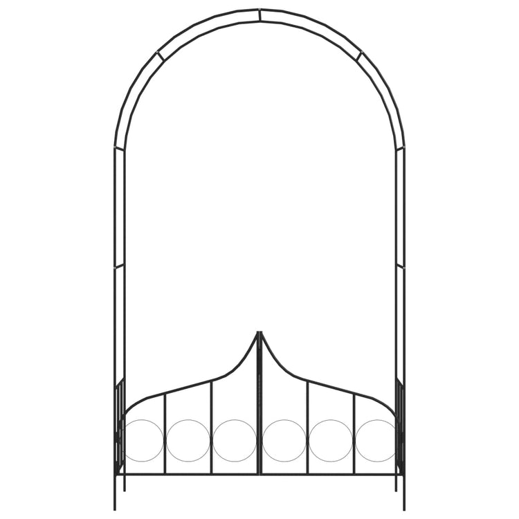 Arc de jardin vidaxl avec clôture 138x40x238 cm de fer noir