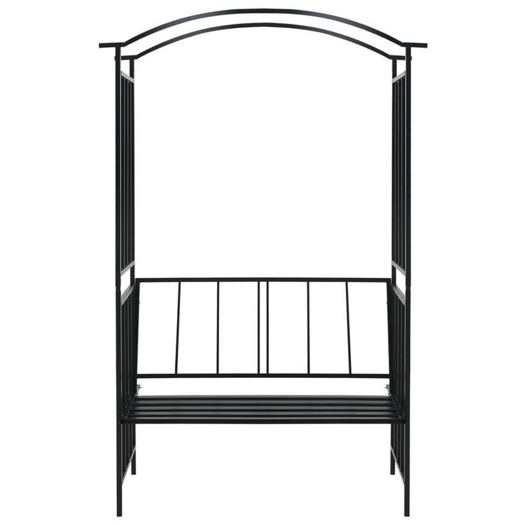 Arc de jardin vidaxl avec canapé 128x50x207 cm noire