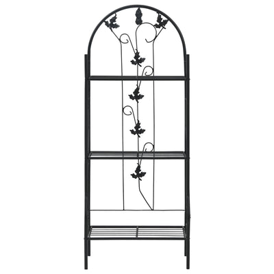Vidaxl Plant Rack à 3 couches 52x28x128 cm Black