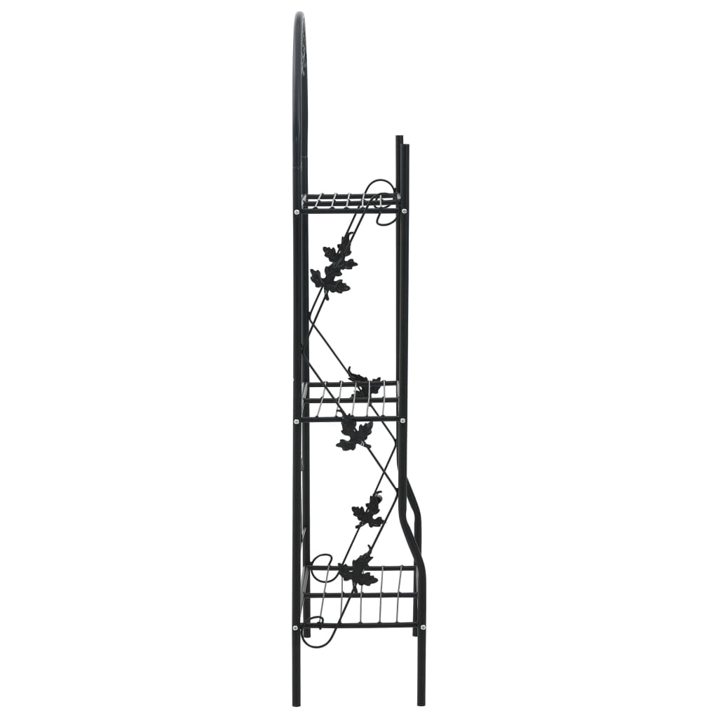 Vidaxl Plant Rack à 3 couches 52x28x128 cm Black