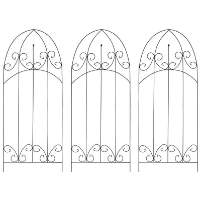 Racks d'escalade de plante vidaxl 3 ST 40x100 cm de fer noir