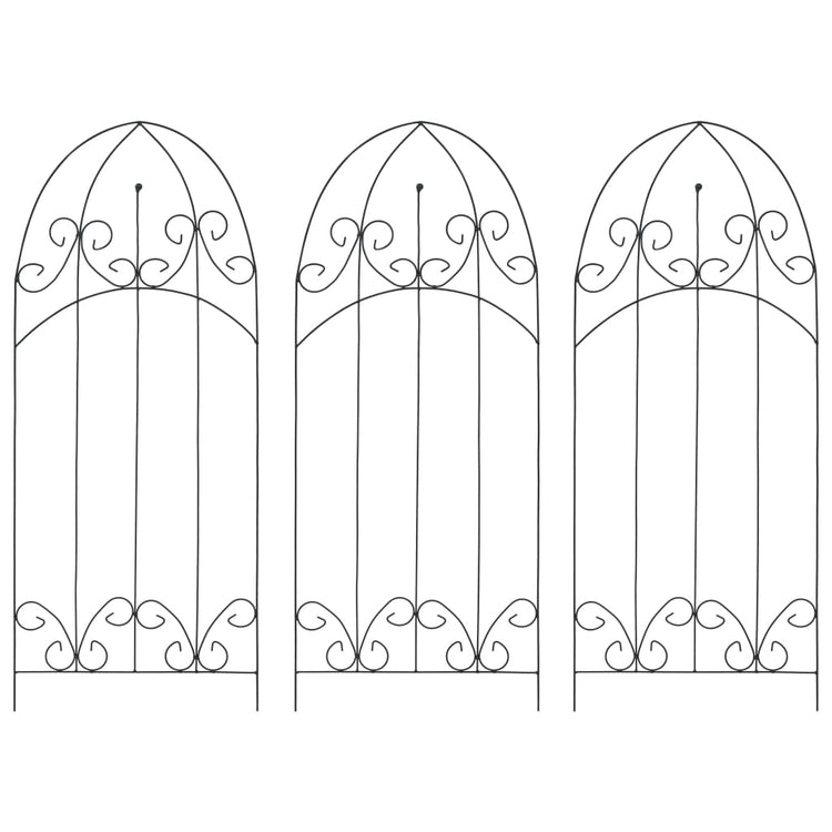 Racks d'escalade de plante vidaxl 3 ST 40x100 cm de fer noir