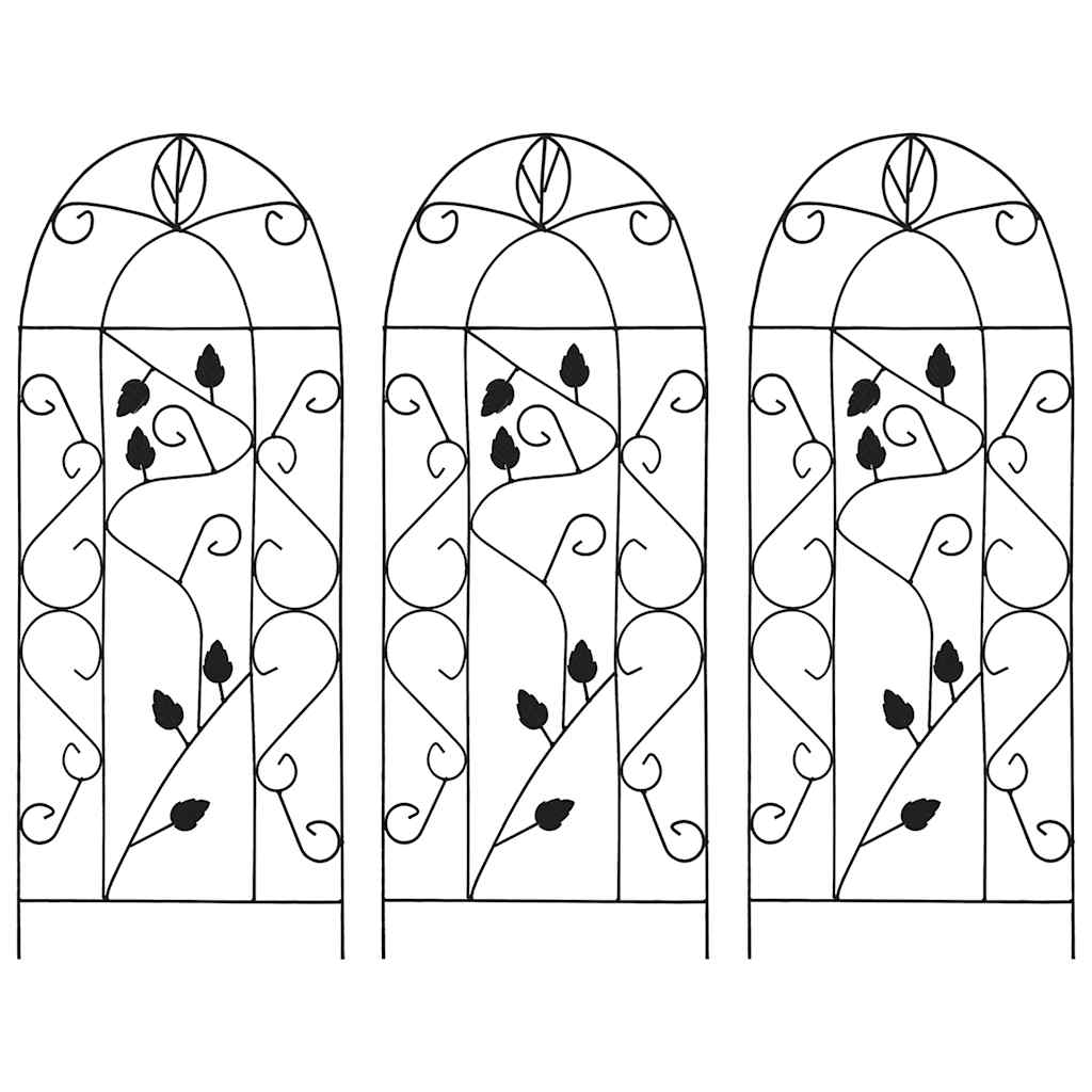 Racks d'escalade de plante vidaxl 3 ST 40x100 cm de fer noir