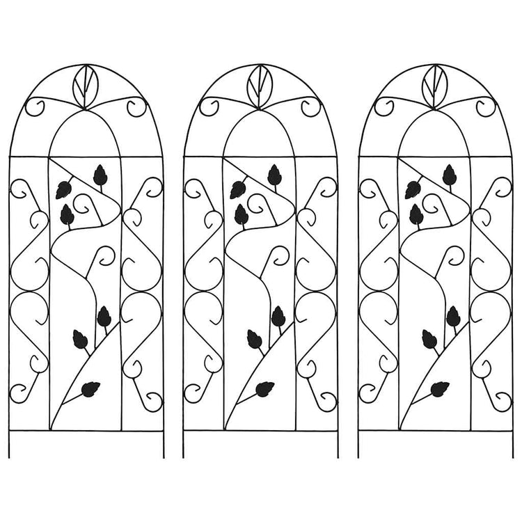 Racks d'escalade de plante vidaxl 3 ST 40x100 cm de fer noir