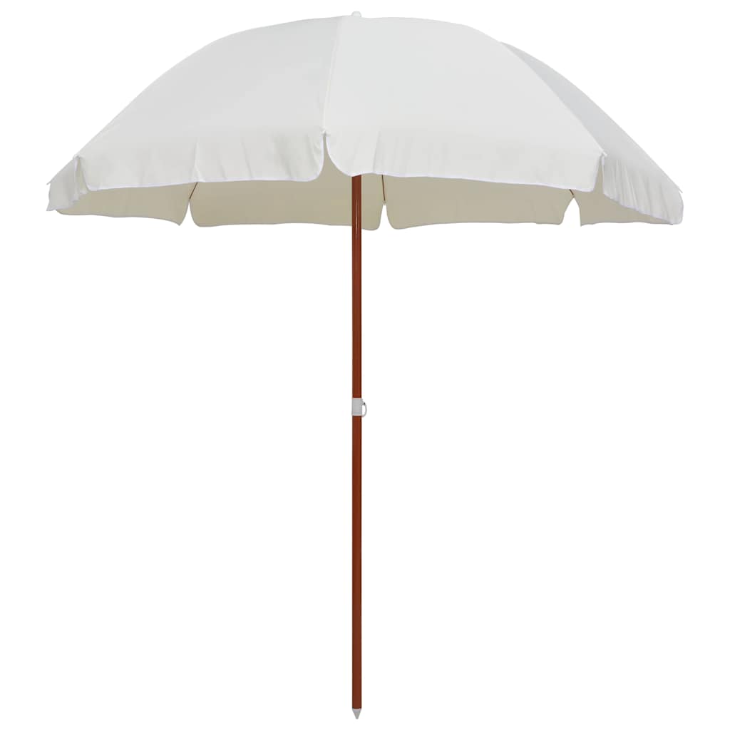 Parasol vidaxl avec poteau en acier 240 cm sable -colore