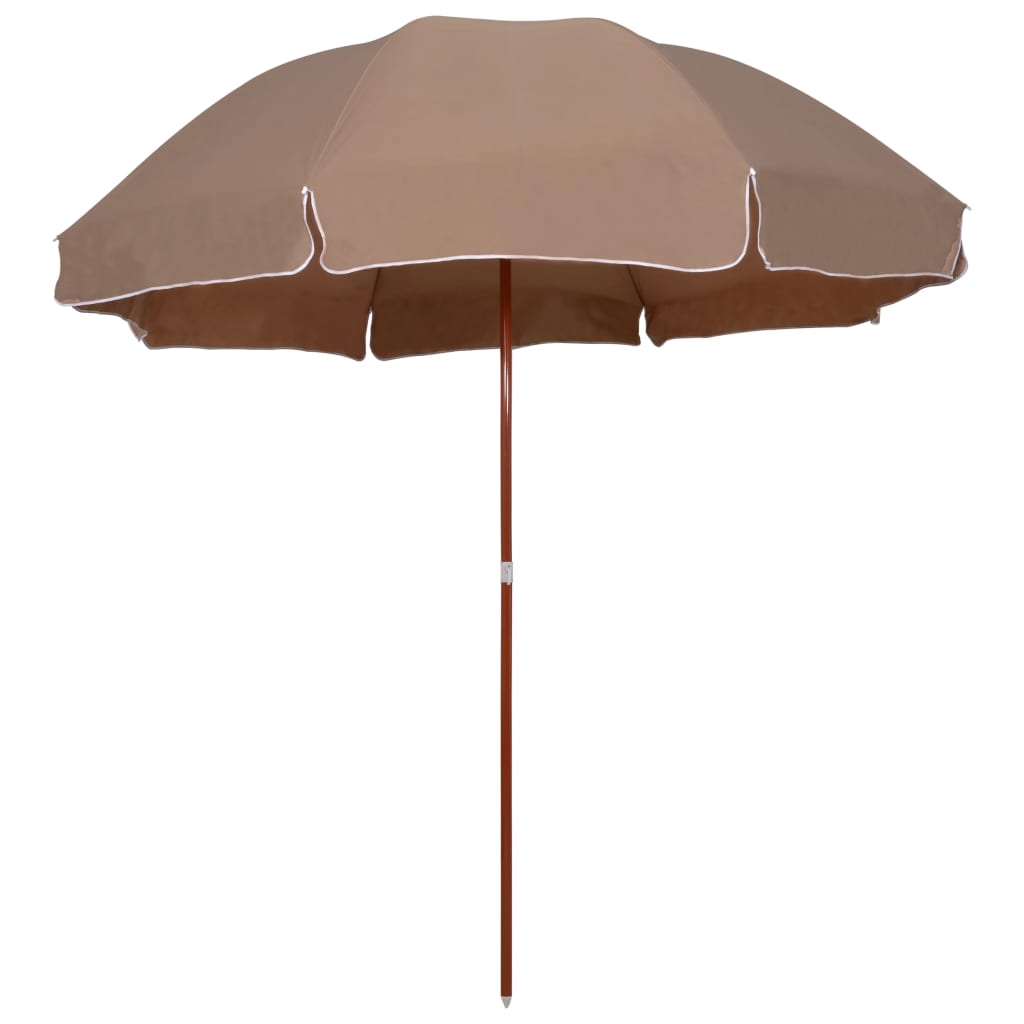 Parasol Vidaxl avec mât en acier 300 cm taupe