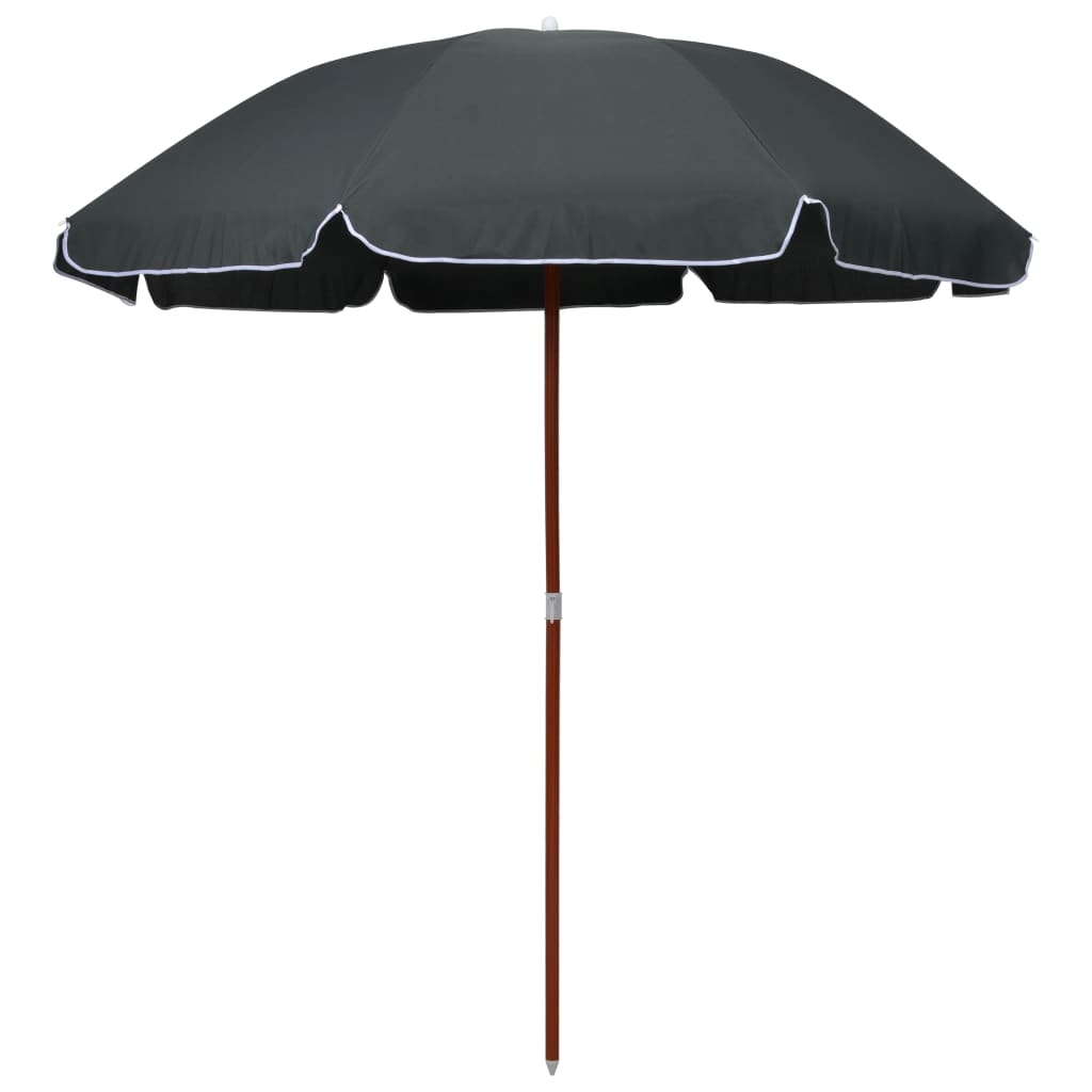 Vidaxl parasol avec poteau en acier 240 cm anthracite -colored