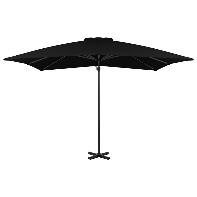 Parasol flottant vidaxl avec poteau en aluminium 250x250 cm noir