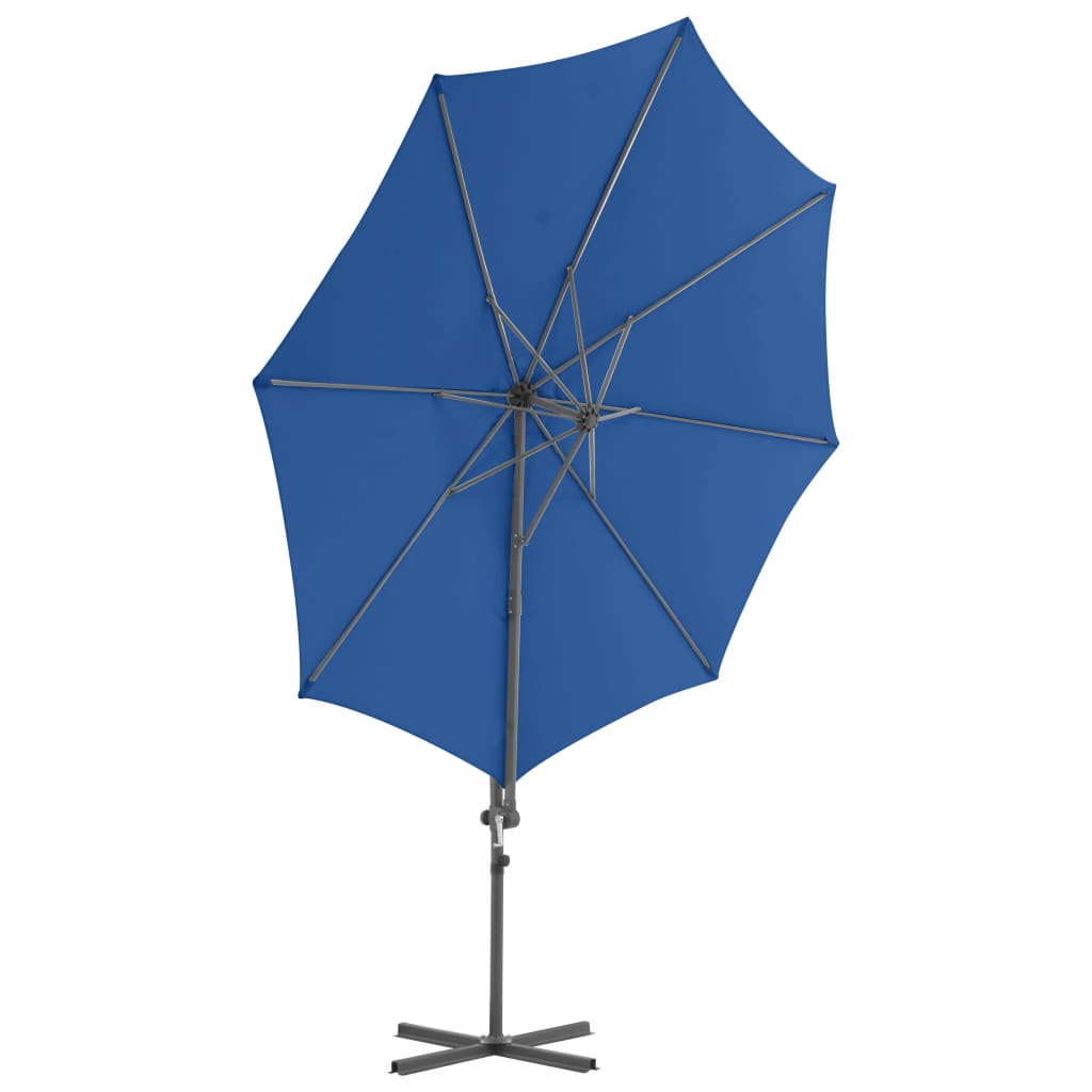 Parasol flottant vidaxl avec poteau en acier 300 cm bleu azure