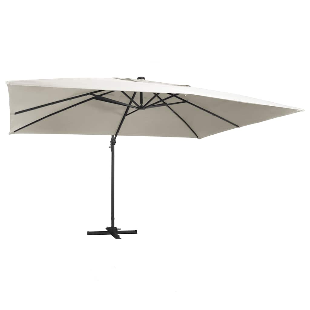 Parasol flottant vidaxl avec poteau à LED et en aluminium 400x300 cm -colore