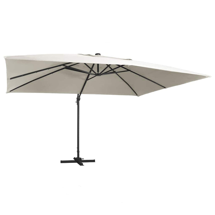 Parasol flottant vidaxl avec poteau à LED et en aluminium 400x300 cm -colore