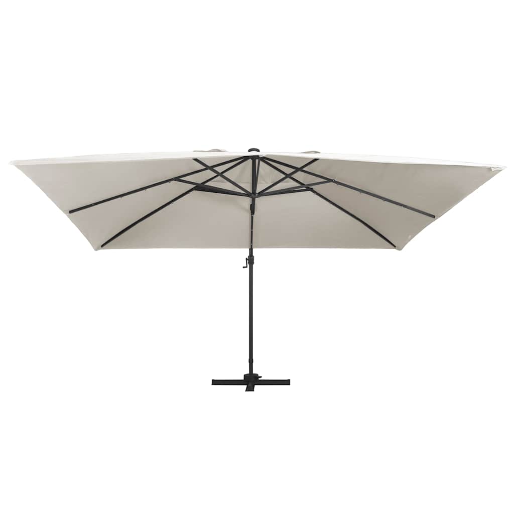 Parasol flottant vidaxl avec poteau à LED et en aluminium 400x300 cm -colore