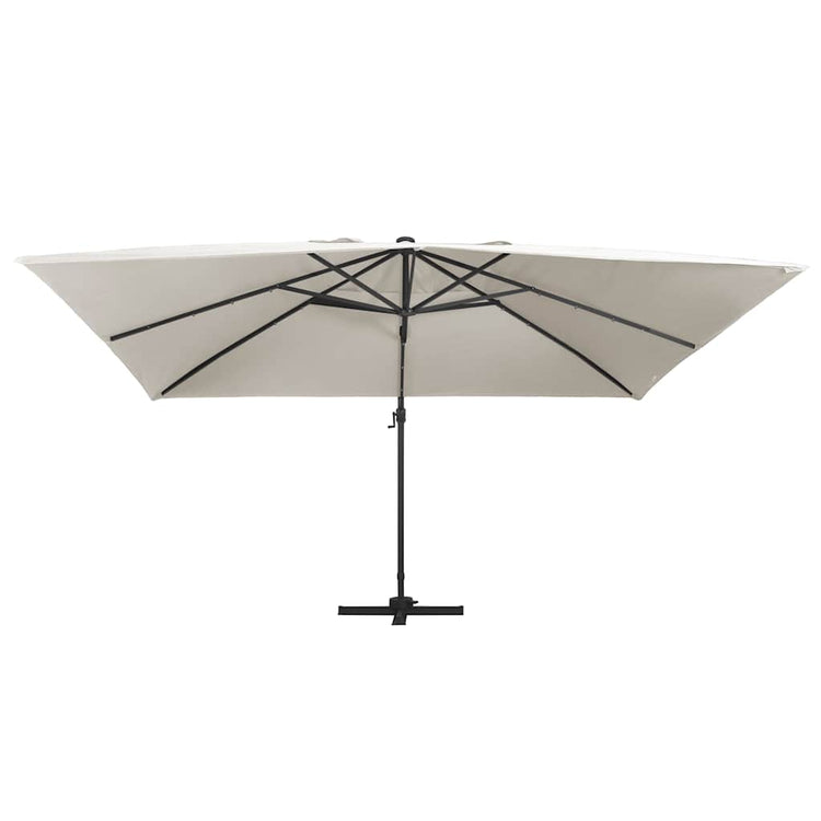 Parasol flottant vidaxl avec poteau à LED et en aluminium 400x300 cm -colore