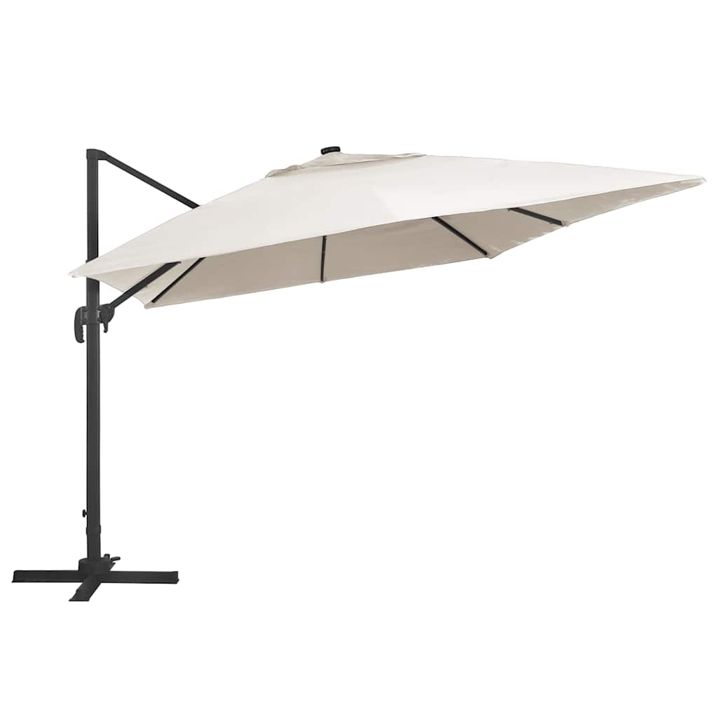 Parasol flottant vidaxl avec poteau à LED et en aluminium 400x300 cm -colore