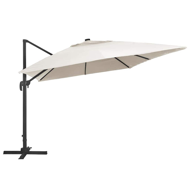 Parasol flottant vidaxl avec poteau à LED et en aluminium 400x300 cm -colore