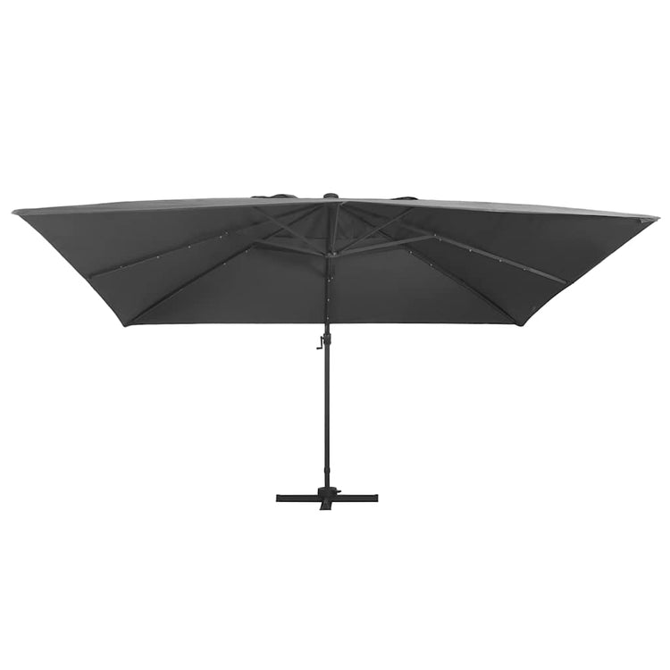 Vidaxl Parasol flottant avec un poteau LED et en aluminium 400x300 cm anthracite