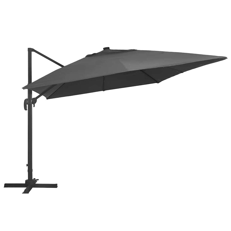Vidaxl Parasol flottant avec un poteau LED et en aluminium 400x300 cm anthracite