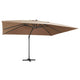 Parasol flottant vidaxl avec pôle LED et en aluminium 400x300 cm taupe