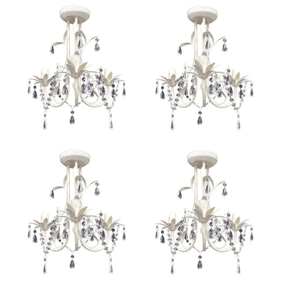 Vidaxl Chandeliers Kristal 4 St Elegant White