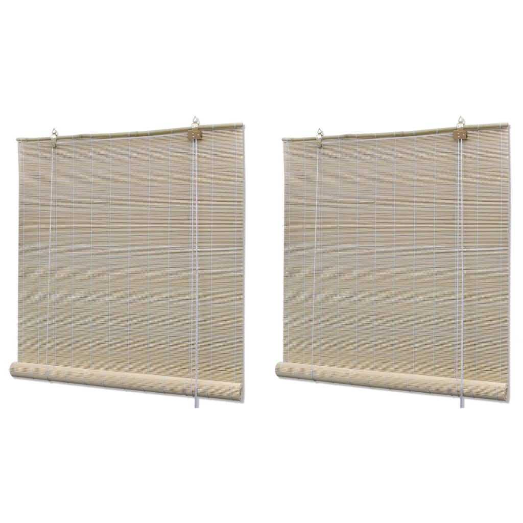 Stores à rouleaux vidaxl 2 pcs 120x160 cm bambou naturel