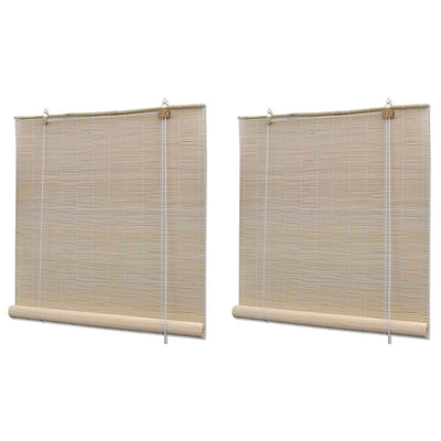 Stores à rouleaux vidaxl 2 pcs 120x160 cm bambou naturel