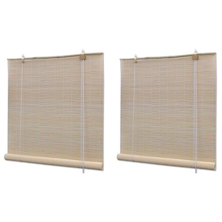 Stores à rouleaux vidaxl 2 pcs 120x160 cm bambou naturel
