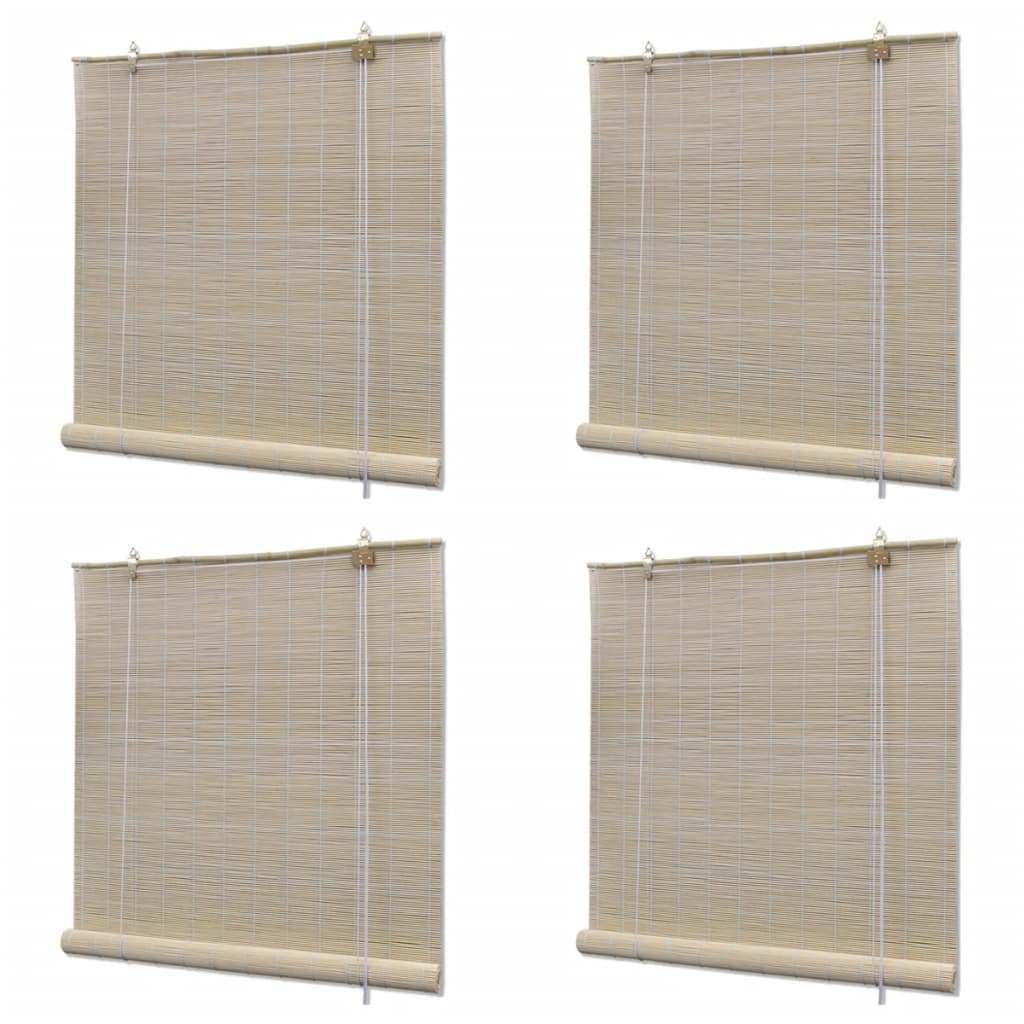Stores à rouleaux vidaxl 4 pcs 120x160 cm bambou naturel