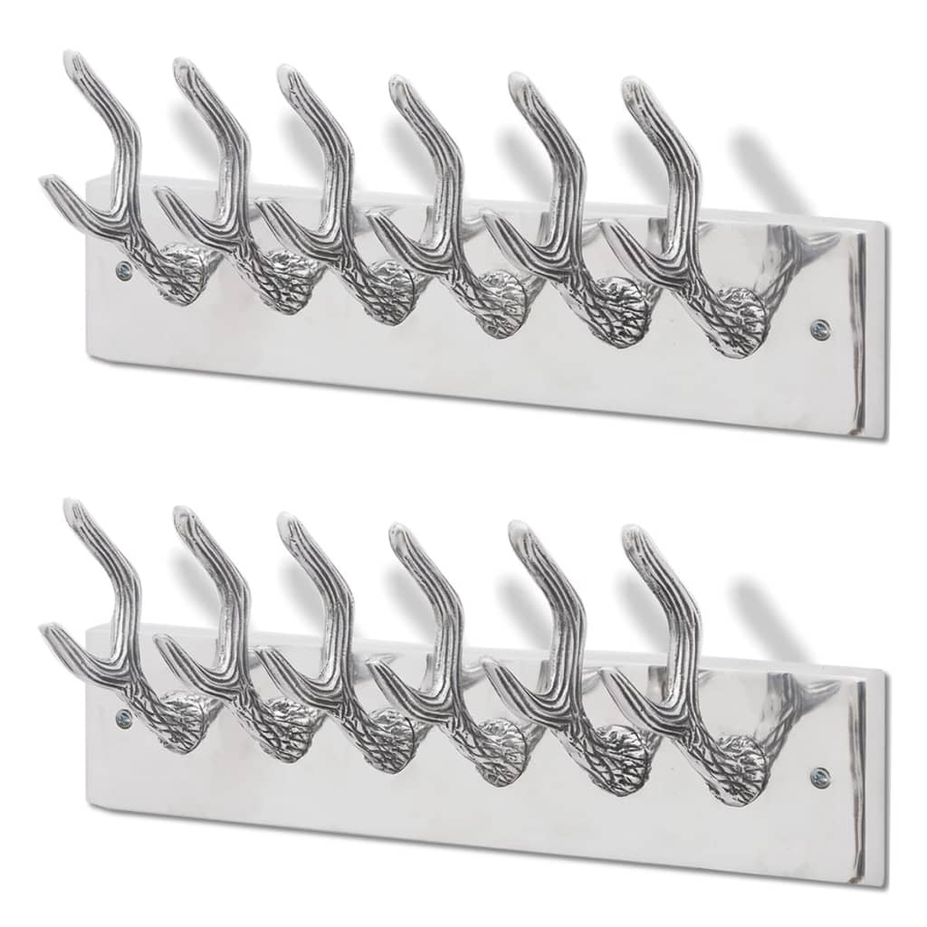 Racks de manteau vidaxl 2 st en aluminium argent coloré
