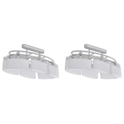 Vidaxl Plafond Lampe avec hottes en verre en forme d'ellipse 2 St E14