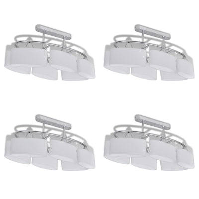 Vidaxl Plafond Lampe avec des hottes en verre en forme d'Ellips 4 St E14